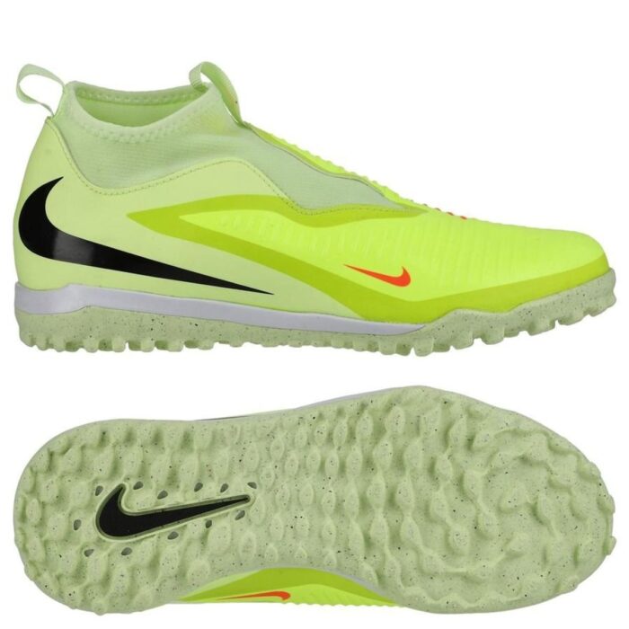 Nike Phantom 6 Academy High Cut TF Max Voltage - Limelight/Black/Hyper Crimson Kids