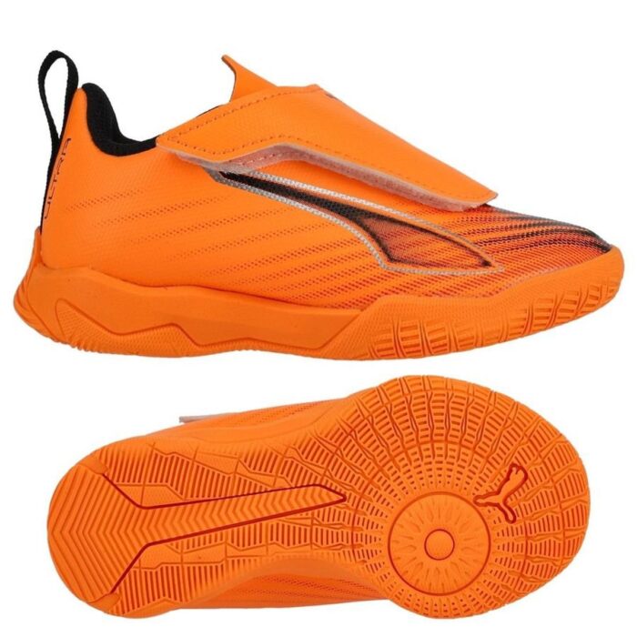PUMA Ultra 6 Play Velcro IT Hot Pursuit - Heat Fire/PUMA Black/Glowing Red Kids